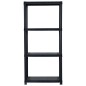 vidaXL Lagerregal 4-Tier Schwarz 61x30,5x130 cm Kunststoff vidaXL Lagerregal 4-Tier Schwarz 61x30,5x130 cm Kunststoff