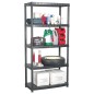 vidaXL Lagerregal 5-Tier Schwarz 85x40x185 cm Kunststoff vidaXL Lagerregal 5-Tier Schwarz 85x40x185 cm Kunststoff