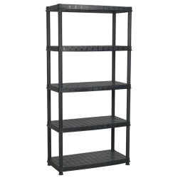 vidaXL Lagerregal 5-Tier Schwarz 85x40x185 cm Kunststoff 