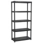 vidaXL Lagerregal 5-Tier Schwarz 85x40x185 cm Kunststoff vidaXL Lagerregal 5-Tier Schwarz 85x40x185 cm Kunststoff