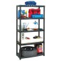 vidaXL Lagerregal 5-Tier Schwarz 85x40x185 cm Kunststoff vidaXL Lagerregal 5-Tier Schwarz 85x40x185 cm Kunststoff