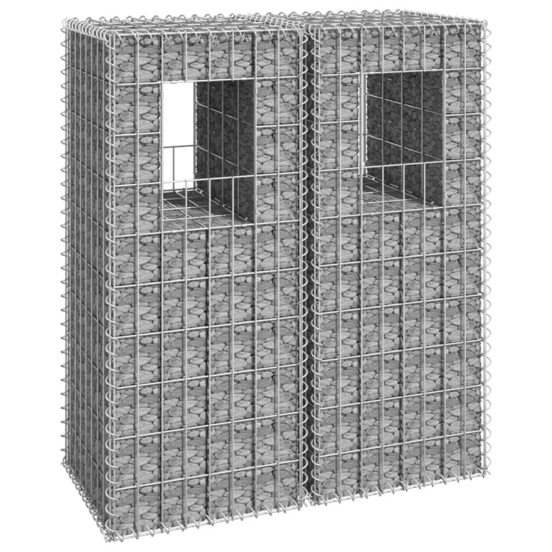 vidaXL Gabionensäulen 2 Stk. 40x40x100 cm Eisen vidaXL Gabionensäulen 2 Stk. 40x40x100 cm Eisen