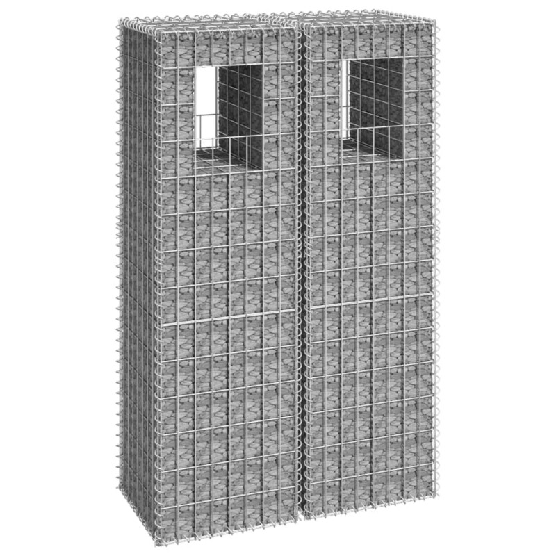 vidaXL Gabionensäulen 2 Stk. 40x40x140 cm Eisen vidaXL Gabionensäulen 2 Stk. 40x40x140 cm Eisen