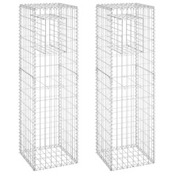 vidaXL Gabionensäulen 2 Stk. 40x40x140 cm Eisen