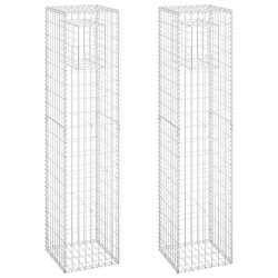 vidaXL Gabionensäulen 2 Stk. 40x40x180 cm Eisen