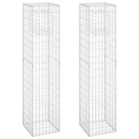 vidaXL Gabionensäulen 2 Stk. 40x40x180 cm Eisen