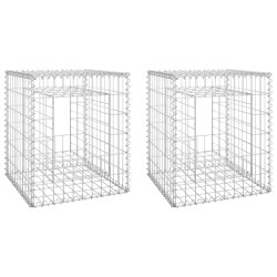 vidaXL Gabionensäulen 2 Stk. 50x50x60 cm Eisen