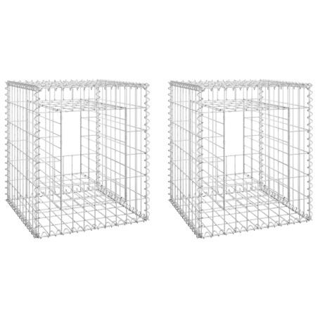 vidaXL Gabionensäulen 2 Stk. 50x50x60 cm Eisen