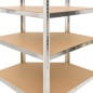 vidaXL Eckregal mit 4 Böden Silbern Stahl & Holzwerkstoff vidaXL Eckregal mit 4 Böden Silbern Stahl & Holzwerkstoff