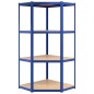 vidaXL Eckregal mit 4 Böden Blau Stahl & Holzwerkstoff vidaXL Eckregal mit 4 Böden Blau Stahl & Holzwerkstoff