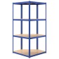 vidaXL Eckregal mit 4 Böden Blau Stahl & Holzwerkstoff vidaXL Eckregal mit 4 Böden Blau Stahl & Holzwerkstoff