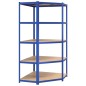 vidaXL Eckregal mit 5 Böden Blau Stahl & Holzwerkstoff vidaXL Eckregal mit 5 Böden Blau Stahl & Holzwerkstoff