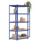 vidaXL Eckregal mit 5 Böden Blau Stahl & Holzwerkstoff vidaXL Eckregal mit 5 Böden Blau Stahl & Holzwerkstoff