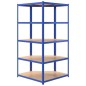 vidaXL Eckregal mit 5 Böden Blau Stahl & Holzwerkstoff vidaXL Eckregal mit 5 Böden Blau Stahl & Holzwerkstoff