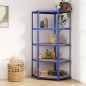 vidaXL Eckregal mit 5 Böden Blau Stahl & Holzwerkstoff vidaXL Eckregal mit 5 Böden Blau Stahl & Holzwerkstoff