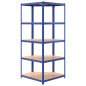 vidaXL Eckregal mit 5 Böden Blau Stahl & Holzwerkstoff vidaXL Eckregal mit 5 Böden Blau Stahl & Holzwerkstoff