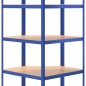 vidaXL Eckregal mit 5 Böden Blau Stahl & Holzwerkstoff vidaXL Eckregal mit 5 Böden Blau Stahl & Holzwerkstoff