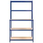 vidaXL Arbeitstisch mit 5 Ablagen Blau Stahl & Holzwerkstoff vidaXL Arbeitstisch mit 5 Ablagen Blau Stahl & Holzwerkstoff