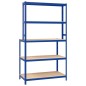 vidaXL Arbeitstisch mit 5 Ablagen Blau Stahl & Holzwerkstoff vidaXL Arbeitstisch mit 5 Ablagen Blau Stahl & Holzwerkstoff