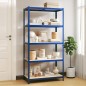 vidaXL Lagerregal mit 5 Böden Blau Stahl & Holzwerkstoff vidaXL Lagerregal mit 5 Böden Blau Stahl & Holzwerkstoff