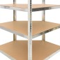 vidaXL Eckregal mit 5 Böden Silbern Stahl & Holzwerkstoff
