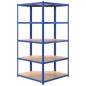 vidaXL Eckregal mit 5 Böden Blau Stahl & Holzwerkstoff vidaXL Eckregal mit 5 Böden Blau Stahl & Holzwerkstoff