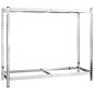 vidaXL Reifenregal mit 2 Böden Silbern 110x40x110 cm Stahl vidaXL Reifenregal mit 2 Böden Silbern 110x40x110 cm Stahl