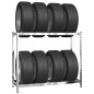 vidaXL Reifenregale mit 2 Böden 2 Stk. Silbern 110x40x110 cm Stahl vidaXL Reifenregale mit 2 Böden 2 Stk. Silbern 110x40x110 cm Stahl