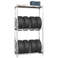 vidaXL Reifenregale mit 2 Böden 2 Stk. Silbern 110x40x180 cm Stahl vidaXL Reifenregale mit 2 Böden 2 Stk. Silbern 110x40x180 cm Stahl