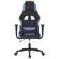 Gaming-Stuhl mit Massagefunktion Schwarz und Blau Stoff Gaming-Stuhl mit Massagefunktion Schwarz und Blau Stoff