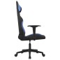 Gaming-Stuhl mit Massagefunktion Schwarz und Blau Stoff Gaming-Stuhl mit Massagefunktion Schwarz und Blau Stoff