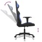 Gaming-Stuhl mit Massagefunktion Schwarz und Blau Stoff Gaming-Stuhl mit Massagefunktion Schwarz und Blau Stoff