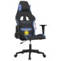 Gaming-Stuhl mit Massagefunktion Schwarz und Blau Stoff Gaming-Stuhl mit Massagefunktion Schwarz und Blau Stoff