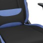 Gaming-Stuhl mit Massagefunktion Schwarz und Blau Stoff Gaming-Stuhl mit Massagefunktion Schwarz und Blau Stoff