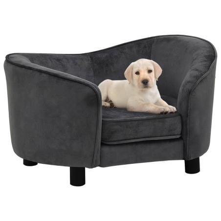 vidaXL Hundesofa Dunkelgrau 69x49x40 cm Plüsch   