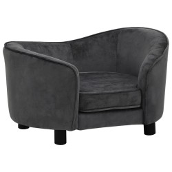 vidaXL Hundesofa Dunkelgrau 69x49x40 cm Plüsch   