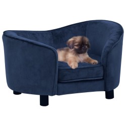 vidaXL Hundesofa Blau 69x49x40 cm Plüsch   