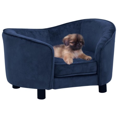 vidaXL Hundesofa Blau 69x49x40 cm Plüsch   