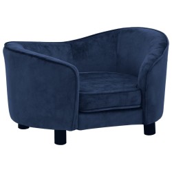 vidaXL Hundesofa Blau 69x49x40 cm Plüsch   