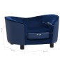 vidaXL Hundesofa Blau 69x49x40 cm Plüsch und Kunstleder vidaXL Hundesofa Blau 69x49x40 cm Plüsch und Kunstleder