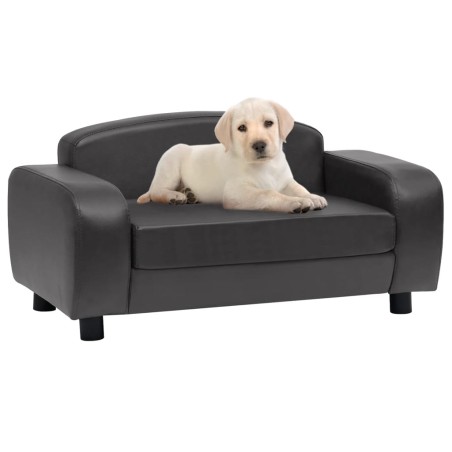 vidaXL Hundesofa Dunkelgrau 80x50x40 cm Kunstleder