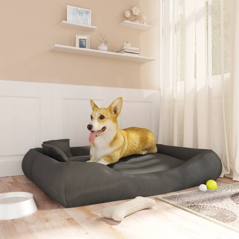 vidaXL Hundebett mit Kissen Dunkelgrau 115x100x20 cm Oxford-Gewebe vidaXL Hundebett mit Kissen Dunkelgrau 115x100x20 cm Oxford-Gewebe