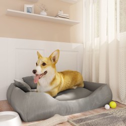vidaXL Hundebett mit Kissen Grau 75x58x18 cm Oxford-Gewebe