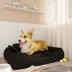 vidaXL Hundebett mit Kissen Schwarz 75x58x18 cm Oxford-Gewebe