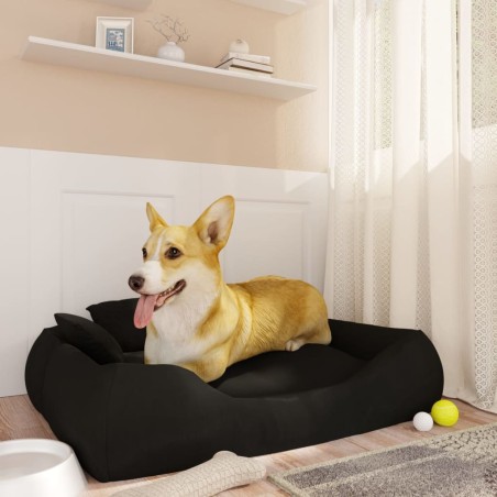 vidaXL Hundebett mit Kissen Schwarz 75x58x18 cm Oxford-Gewebe