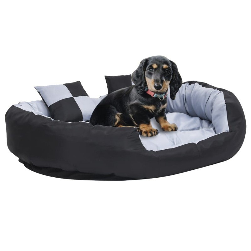 vidaXL Hundekissen Wendbar und Waschbar Grau und Schwarz 110x80x23 cm vidaXL Hundekissen Wendbar und Waschbar Grau und Schwarz 110x80x23 cm