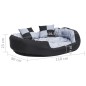 vidaXL Hundekissen Wendbar und Waschbar Grau und Schwarz 110x80x23 cm vidaXL Hundekissen Wendbar und Waschbar Grau und Schwarz 110x80x23 cm