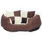 vidaXL Hundekissen Wendbar und Waschbar Braun und Creme 65x50x20 cm vidaXL Hundekissen Wendbar und Waschbar Braun und Creme 65x50x20 cm