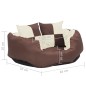 vidaXL Hundekissen Wendbar und Waschbar Braun und Creme 65x50x20 cm vidaXL Hundekissen Wendbar und Waschbar Braun und Creme 65x50x20 cm