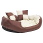 vidaXL Hundekissen Wendbar und Waschbar Braun und Creme 85x70x20 cm vidaXL Hundekissen Wendbar und Waschbar Braun und Creme 85x70x20 cm